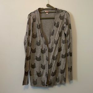 Cute cat cardigan. Size L